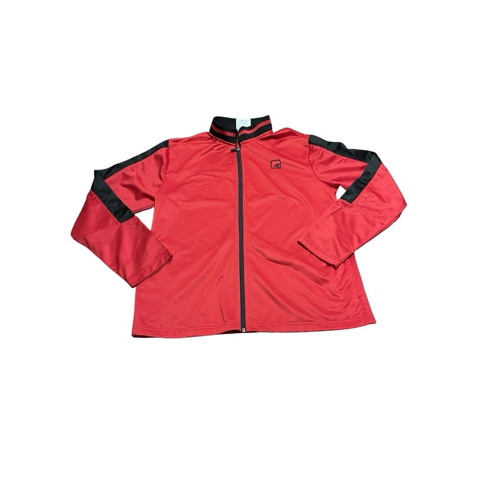 🔥 AND1 Red Black Full-Zip Basketball Warm-Up Track Jacket LARGE GUC! 🔥